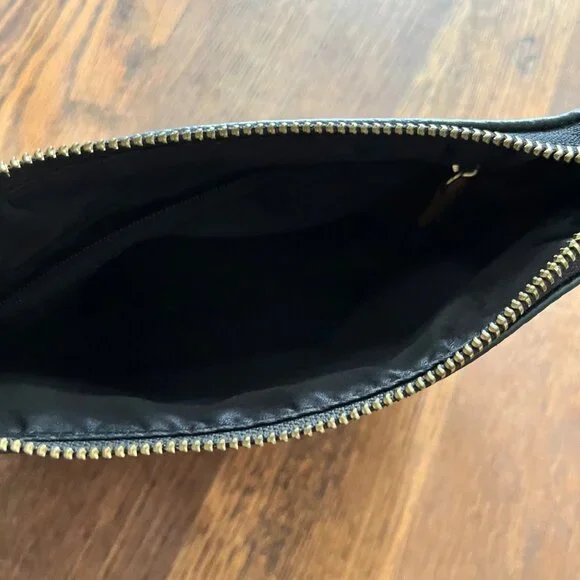 Joy & Iman Case Cosmetic Black Leather Makeup Bag Pouch Inside Pocket - Picture 5 of 9